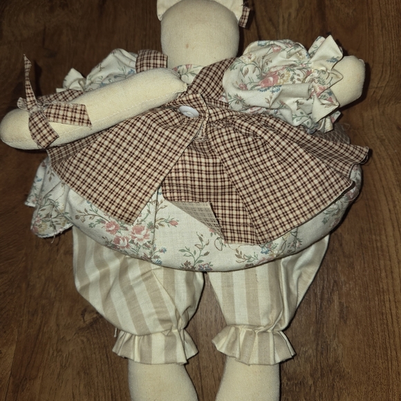 Country Cloth Shelf Sitter Kitty Cat In Dress Heart - Picture 5 of 6
